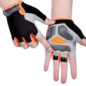 1 пара велосипедных перчаток, противоскользящие, защищающие от пота Велосипедные перчатки на полпальца, Дышащие, противоударные, спортивные велосипедные перчатки, мужские, женские