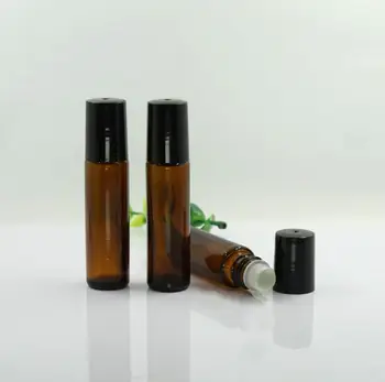 10 мл Янтарный флакон на ролике Коричневые эфирные масла Флакон для духов многоразового использования Контейнеры для дезодорантов LX1340