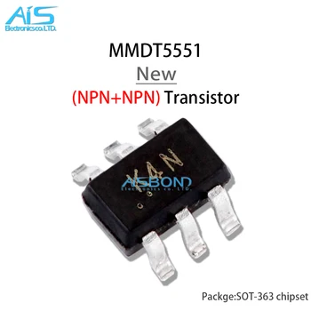 10 шт./лот, новый MMDT5551 SOT-363, маркировка K4N NPN + NPN Транзисторы в пластиковой оболочке.
