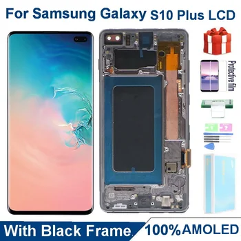 100% AMOLED S10 + ЖК-дисплей Для SAMSUNG Galaxy S10 Plus Дисплей G975 G9750 SM-G975F/DS G975FN G975U Сенсорный Экран Дигитайзер В сборе