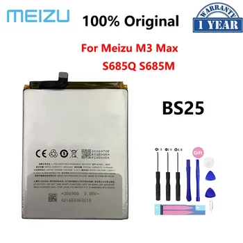 100% Оригинальный Аккумулятор 4100mAh BS25 Для Meizu Meilan M3 Max S685Q S685M Запасные Аккумуляторы Для Телефонов Bateria