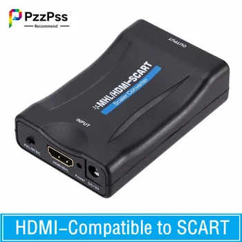 1080P HDMI-совместимый с SCART Видео Аудио Высококлассный Конвертер Адаптер Plug and Play Для HD TV DVD Для Sky Box STB Tv