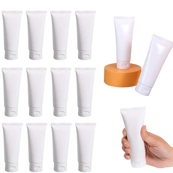 10шт 10 мл-100 мл Пустых белых многоразовых пластиковых косметических мягких тюбиков для путешествий, бутылочек, контейнеров для лосьона для рук, шампуня, крема для лица