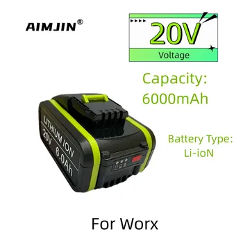20V 6000mAh Powtree сменная батарея WA3553/WA3551 для электроинструментов Worx battery WA3551 WA3572 WA3553 WX390 WA3551 WX176 WX178