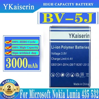 3000 мАч BV-5J Аккумулятор Для Microsoft Nokia Lumia 435 532 RM-1069 RM-1070 RM-1071 RM 1069 1070 1071 BV 5J Аккумуляторы для мобильных телефонов