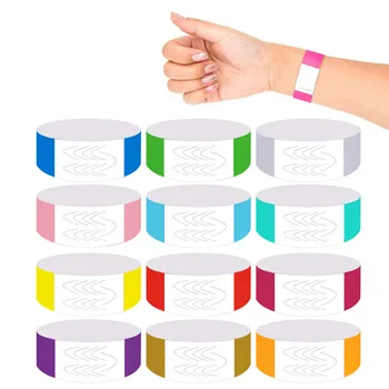 500шт бумажный браслет для вечеринок Синтетический бумажный пластик для браслетов Tyvek Липкий браслет с рисунком логотипа бумажные браслеты для вечеринок