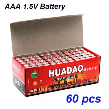 60 шт. 100% Новая 1,5-вольтовая батарея AAA Углеродные батареи Безопасные прочные взрывозащищенные 1,5-вольтовые батареи AAA UM4 Batery Без ртути