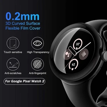9D Изогнутое Защитное Стекло Для Google Pixel Watch 2 Watch2 PET + Защитная Пленка Из Стекловолокна Для экрана Pixle Watch 2 PixelWatch2 4G
