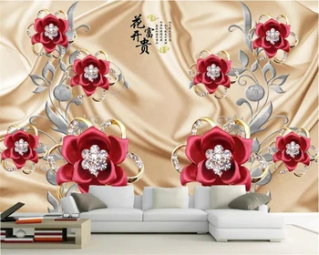 beibehang Пользовательские обои 3d фотообои высококлассная атмосфера роскошные шелковые украшения с бриллиантами фон обои Papel de parede