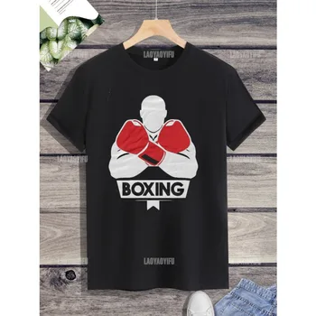 Camiseta Классическая Уличная мода Боксерские упражнения Футболка с буквенным принтом Harajuku С Широким Круглым вырезом Hombre Cool