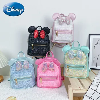 Disney 2023 Новый мультфильм Минни Детский рюкзак Модный тренд Для девочек Kawaii Рюкзак Большой емкости Студенческая повседневная школьная сумка