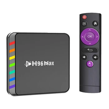 H96max W2 Smart TV Smart TV Box Пульт дистанционного управления Пластиковая телеприставка медиаплеер TV Box EU Plug