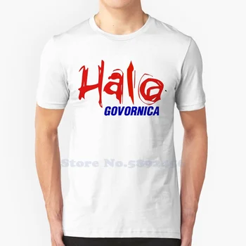 Halo Serbian Telecom Logo Повседневная Футболка С Графическим Логотипом Высшего Качества из 100% Хлопка Тройники