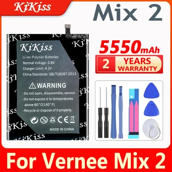KiKiss 5550mAh Аккумулятор для Vernee Mix2 Аккумулятор Высокого Качества Литий-ионный Аккумулятор для смартфона Vernee Mix 2