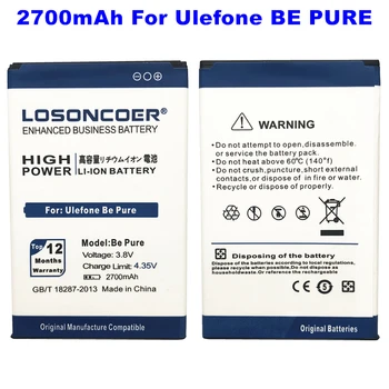 LOSONCOER Be Pure 2700mAh Для аккумуляторов Ulefone Be Pure для телефонов высокой емкости ~ В наличии