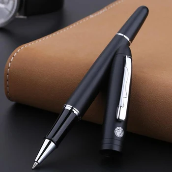 Picasso Pimio 932 Матово-черная Шариковая ручка с цилиндрическим роликом, Ручка с серебряной отделкой, Многоразовые чернила, Роскошный Подарочный набор ручек для письма