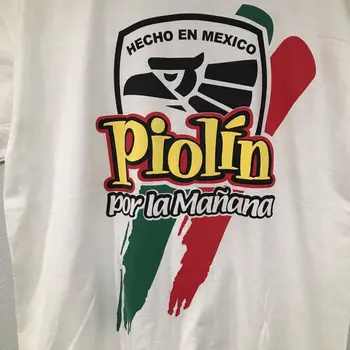 Piolin Рубашка Мужская XL Белая Hecho En Mexico Промо Футболка Латиноамериканское Радио Испанский с длинными рукавами