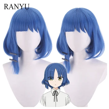 RANYU Bocchi The Rock Yamada Ryo Парики Синтетические короткие прямые синие аниме Косплей Парик для ежедневной вечеринки