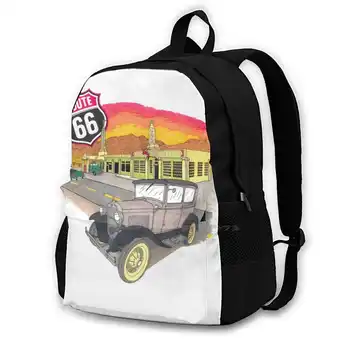 Route 66 Sunset Design Рюкзаки для мужчин, женщин, подростков, Сумки для девочек, Route 66, Route 66, Highway, Car, Truck, Vehicle Artist