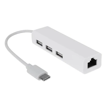 USB-C USB 3.1 Type C к USB RJ45 сетевой адаптер Ethernet Lan кабель-концентратор для ПК Macbook