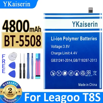 YKaiserin Высококачественный Аккумулятор 4800 мАч Для LEAGOO T8S T8 S BT-5508 BT5508 BT 5508 Batterie Bateria + Бесплатные Инструменты
