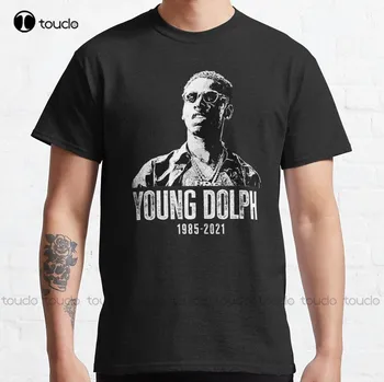 Young Dolph Rip - Покойся с миром - 1985-2021 Классическая футболка, топы для мальчиков, тройники и рубашки на заказ Aldult Teen Унисекс Xs-5Xl Хлопок