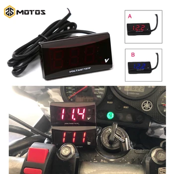 ZS MOTOS KOSO Светодиодный мини-измеритель напряжения мотоцикла с цифровым дисплеем, вольтметр, панель вольт-тестера для мотоциклов и транспортных средств постоянного тока 12 В
