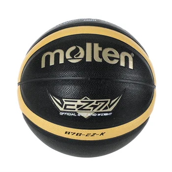 Баскетбольные мячи Molten размера 5, 6, 7 EZ-K, черное золото, полиуретановые мячи для игр в помещении, женские баскетбольные мячи для юношеских и мужских матчей, тренировочные баскетбольные мячи