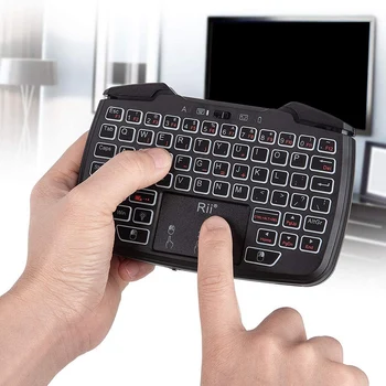 Беспроводной портативный игровой контроллер Rii RK707 2,4 ГГц, комбинированная клавиатура и мышь для ПК/ Raspberry Pi2/ Android TV Google /TV B