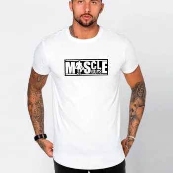 Бренд Muscleguys, мужская одежда для тренажерных залов, облегающая футболка, мужская футболка для фитнеса, homme, футболка для тренажерных залов, мужской облегающий летний топ