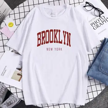 Бруклин, Нью-Йорк, высококачественная футболка с принтом, уникальные духовные мужские футболки, хлопковый винтажный топ, забавные брендовые футболки, мужские