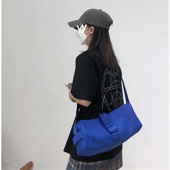 Водонепроницаемая спортивная сумка большой емкости для путешествий, покупок, Оксфорд, спортивная сумка для йоги, Женская Мужская сумка через плечо, синяя, черная