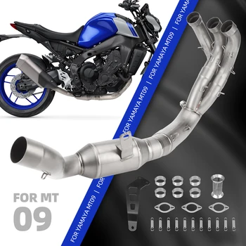 Выхлопная труба мотоцикла для Yamaha MT09 header 2020-2022, выхлопная система мотоцикла из титанового сплава, накладная соединительная труба