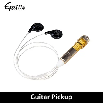 Гитарный звукосниматель GUITTO GGP-03 с пьезоконтактным микрофоном, клейкий звукосниматель музыкального инструмента для акустической гитары, гавайской гитары, скрипки