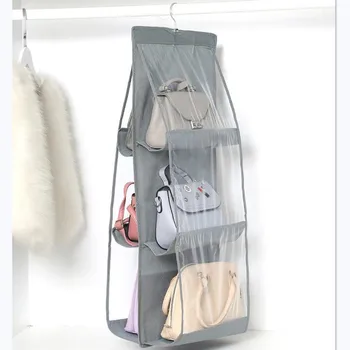 Две стороны, 6 Карманов, подвесная сумка для хранения обуви, Органайзер для сумок, сумка для хранения, Вешалка для шкафа, Органайзер для сумок, держатель для сумок, прямая поставка