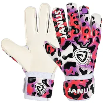 Детские вратарские перчатки для защиты пальцев, футбольные вратарские перчатки из утолщенного латекса с леопардовым принтом и шипами для пальцев