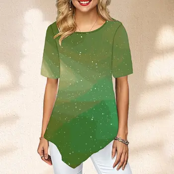 Женская модная футболка с коротким рукавом и принтом Звезды Звездное небо футболки топы
