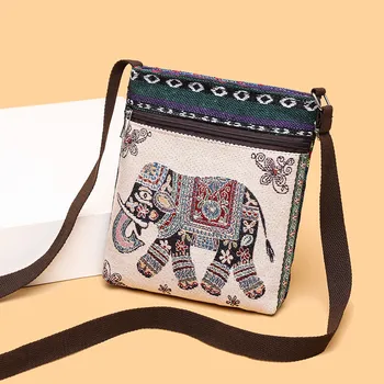 Женская сумка на плечо с вышивкой на холсте, маленькие сумочки в повседневном стиле, Вышивка крестиком с животным рисунком, сумка через плечо, женская сумка-тоут
