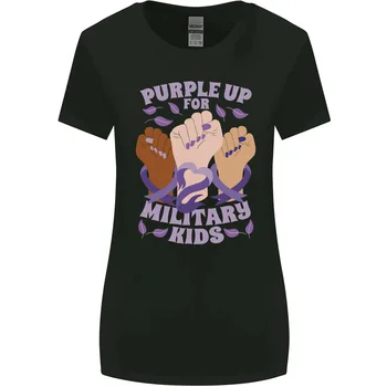 Женская футболка с широким вырезом и длинными рукавами Purple Up for Military Kids Army Brats