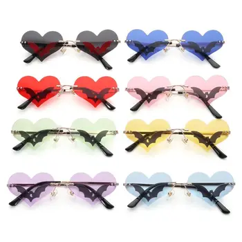 Женские Мужские очки без оправы с защитой от ультрафиолета 400, солнцезащитные очки 