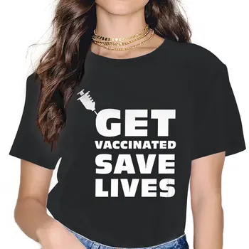 Женские рубашки Save Lives 2021, Выжившие и Вакцинированные, Винтажная Женская Одежда Оверсайз Harajuku, Повседневные Женственные Блузки