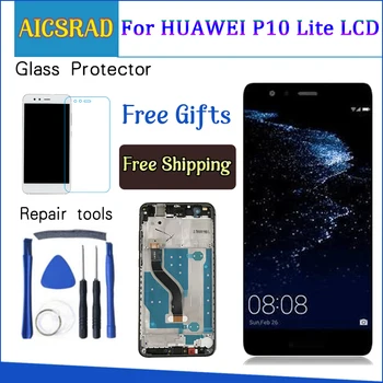 ЖК-дисплей для HUAWEI P10 Lite Дисплей Сенсорный экран Дигитайзер Для Huawei P10 Lite ЖК-экран с рамкой P10lite Дисплей НОВЫЙ 5,2 