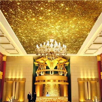 Изготовленные на заказ большие обои 3d фреска золотые яркие частицы зенит потолочные обои гостиная спальня ресторан 3d papel de parede