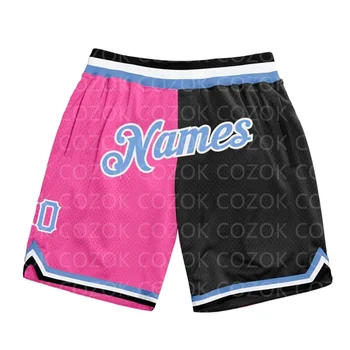 Изготовленные на заказ розовые баскетбольные шорты с 3D-принтом, мужские шорты с вашим именем, Быстросохнущие пляжные шорты Mumber