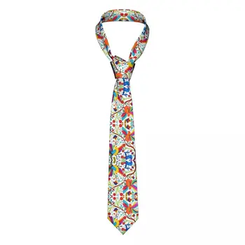 Изготовленный на заказ мексиканский галстук Otomi Flowers Amate, мужские Классические шелковые галстуки из мексиканского текстиля для свадьбы
