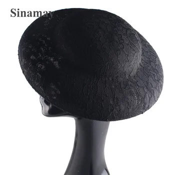 Имитация основы Sinamay Fascinators с кружевом 30 см цвета слоновой кости, шляпа для коктейльной вечеринки большого размера, аксессуары для волос своими руками, новое поступление