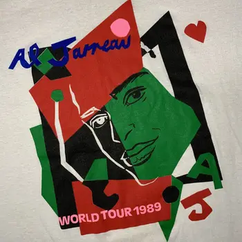 Концертное мировое турне Эла Жарро, белая футболка, хлопковая футболка Унисекс 3A926