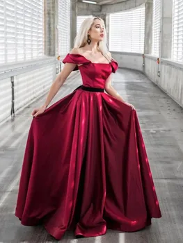 Красное женское вечернее платье без бретелек, вечернее платье со складками, атласные модные платья для выпускного вечера без рукавов для особых случаев.