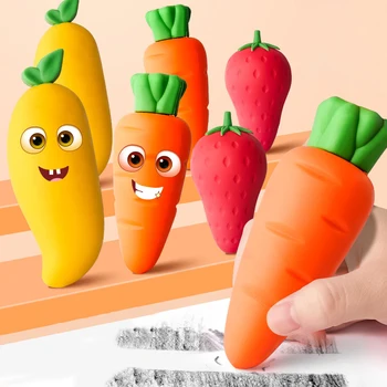 Креативный ластик для фруктов Биг Мак и моркови, Уникальные и милые канцелярские принадлежности, Школьные канцелярские принадлежности, Ластик для карандашей для детей, студенческий подарок