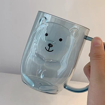 Креативный Медведь чашка для полоскания рта Домашняя ванная детская чашка для чистки зубов и мытья посуды Домашний простой стиль пара пластиковых чашек для зубных щеток